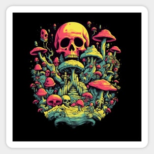 Psychedelic Mycology: Skulls & Shrooms Fusion Sticker